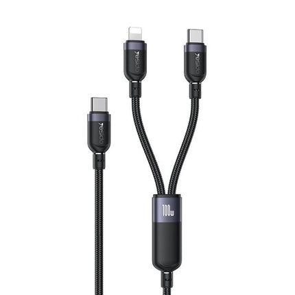 Yesido 100W 2 in 1 Type-C to Type-C and Lightning Cable