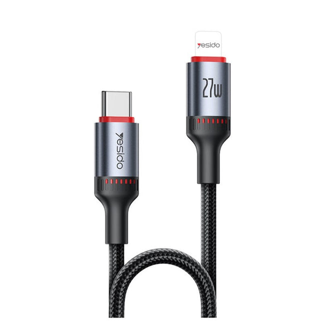 Yesido CA182 1.2 M 27 W Fast Charging Type-C To IP 48-Strand Braided Cable Power LED Light Data Cable