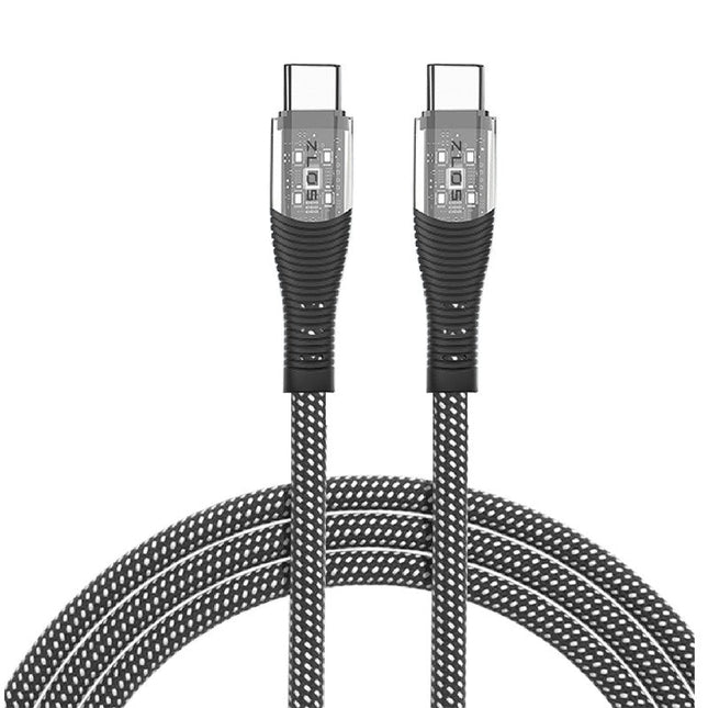 ZLOS ZC03 66W USB-C to USB-C Transparent Braided Cable, 1 M (5 Years Warranty)