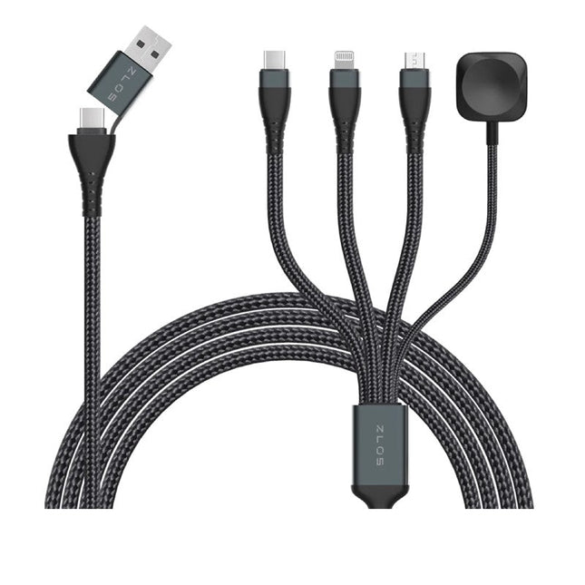 ZLOS ZC09 100 W 4-in-2 Braided Multi Charging Cable, 3 M (5 Years Warranty)