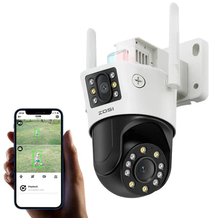 ZOSI C298 2.4GHz WiFi PT Camera with Dual Lens