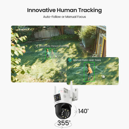 ZOSI C298 2.4GHz WiFi PT Camera with Dual Lens