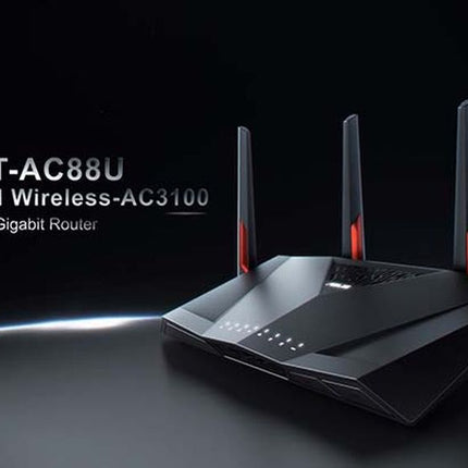 Asus RT-AC88U Wireless AC3100 Dual-Band Gigabit Gaming Router 1.4GHz, Wireless Speeds Upto 3167 Mbps