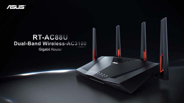 Asus RT-AC88U Wireless AC3100 Dual-Band Gigabit Gaming Router 1.4GHz, Wireless Speeds Upto 3167 Mbps
