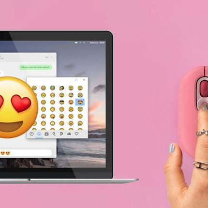 Logitech POP with Emoji Wireless/Bluetooth Mouse - Pink