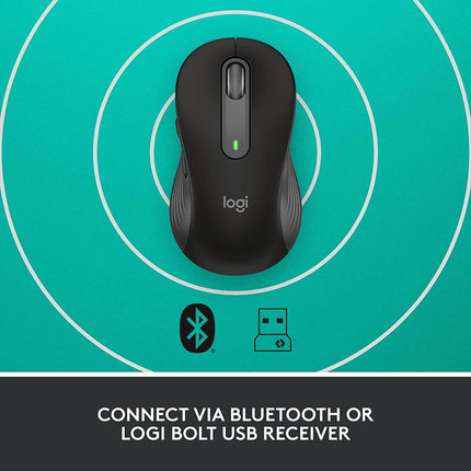 Logitech Signature M650 Wireless Mouse, For Small to Medium Sized Hands, Silent Clicks, 5 Buttons, Bluetooth, Multi-Device Compatibility, 400 DPI, 10 M Range - Graphite