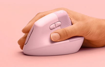 Logitech Lift Vertical Ergonomic Wireless & Blutooth Mouse - Rose