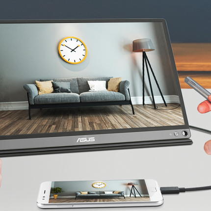 Asus ZenScreen GO MB16AP, 15.6" FHD Portable Monitor, USB Type-C, Built-in Battery