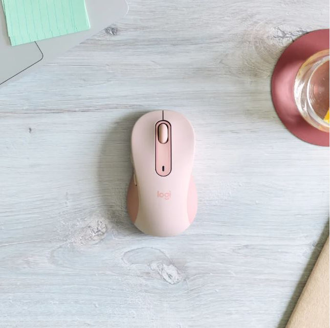 Logitech Signature M650 Wireless Mouse, For Small to Medium Sized Hands, Silent Clicks, 5 Buttons, Bluetooth, Multi-Device Compatibility, 400 DPI Nominal Value, 10 M Range - Rose