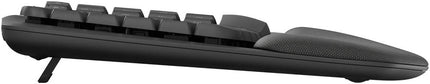 Logitech Wave Keys Wireless Ergonomic Keyboard with Cushioned Palm Rest, Comfortable Natural Typing,  Bluetooth, Logi Bolt Receiver, for Multi-OS, Windows/Mac, English/Arabic Layout - Graphite