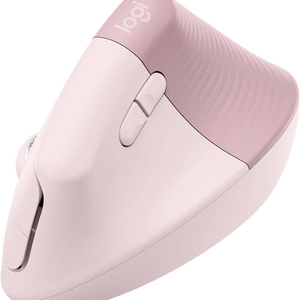 Logitech Lift Vertical Ergonomic Wireless & Blutooth Mouse - Rose