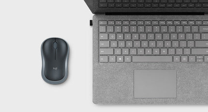 Logitech M185 Wireless Mouse, 2.4 GHz with USB Mini Receiver, 12-Month Battery Life, Compatible with PC, Laptop - Grey