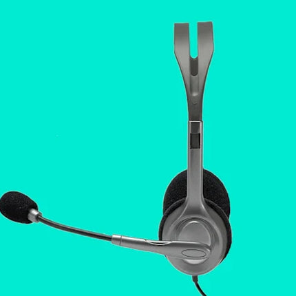 Logitech H110 Wired On Ear Headphones With Mic, Stereo With Noise-Cancelling, 3.5mm Dual Audio Jack