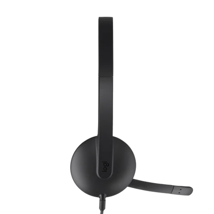 Logitech H340 USB Headset, Plug And Play, Noise Cancelling Microphone, USB Type A, Adjustable Headband - Black
