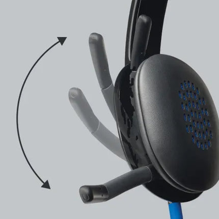 Logitech H540 USB Headset, With Noise-Cancelling Mic, Wired Connectivity, 18 Hours Battery Life, High Definition Sound Quality, On Ear Controls - Black