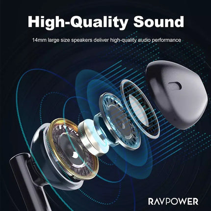 Ravpower Rp-Bh1006 Typec Wire Earbuds Black Global Version