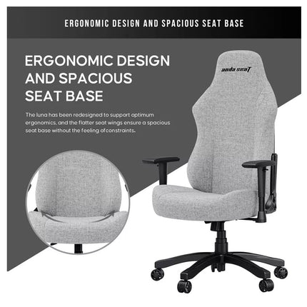 Andaseat Luna Series Gaming Chair Large - Grey